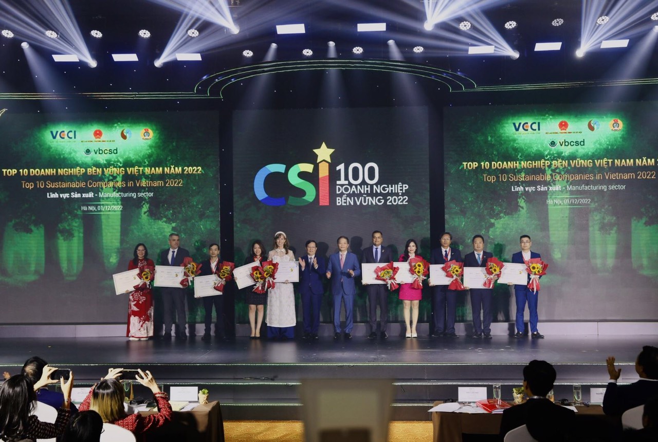 VRG có 18 công ty nằm trong Top 100 Doanh nghiệp bền vững năm 2022